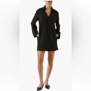 Astr the Label Collar Long Sleeve Shift Dress. Black. Size M. EUC.